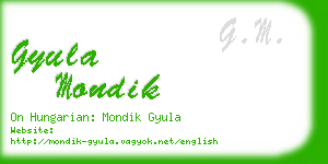 gyula mondik business card